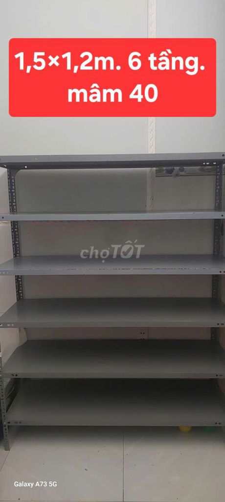 Kệ sắt V lỗ Xám 1.5m 1.2m 40cm 6 tầng. Mua bán Tủ, kệ gia đình tại Thị xã Bến Cát Bình Dương được đăng bởi Bùi Hạnh hình 1