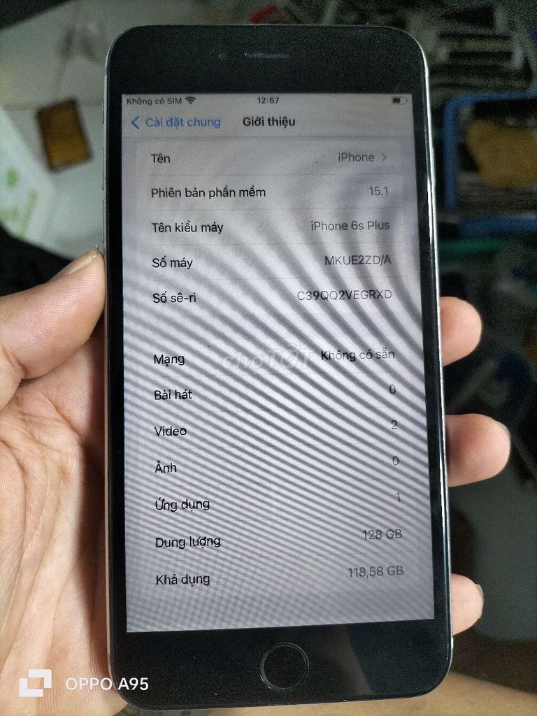 6splus 128gb mất vân..950k