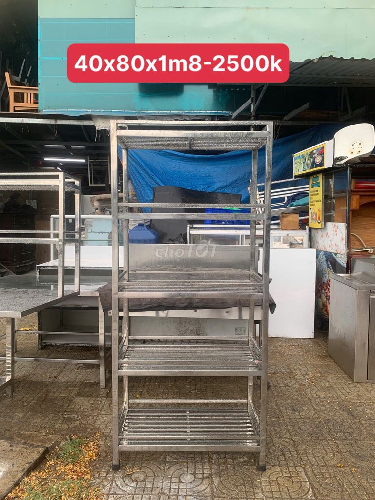 Kệ Inox 1m8x80cmx40cm. Mua bán Tủ, kệ gia đình tại Quận Sơn Trà Đà Nẵng được đăng bởi THẾ GIỚI ĐỒ CŨ ĐÀ NẴNG hình 1