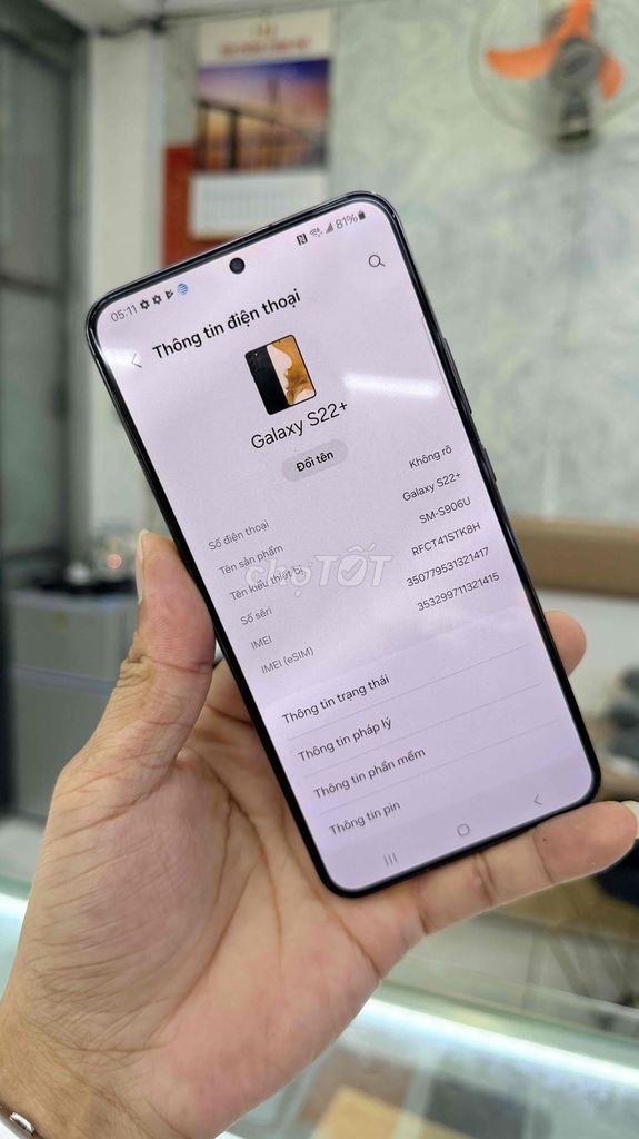 Samsung Galaxy S22 Plus 128GB Đen. Mua bán Điện thoại tại Quận Bình Thạnh Tp Hồ Chí Minh được đăng bởi Phan Luận hình 1