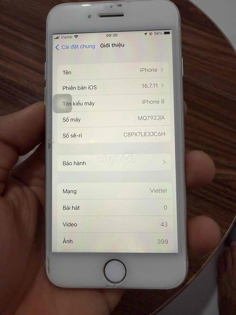 Apple iPhone 8 64GB Trắng Đã sử dụng. Mua bán Điện thoại tại Huyện Tam Bình Vĩnh Long được đăng bởi Nguyễn Huy Hoàng  hình 1