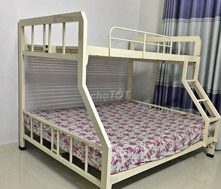 Giường..Sắt hAII tầng...Hộp 4x8 sắt dày CAO CẤP