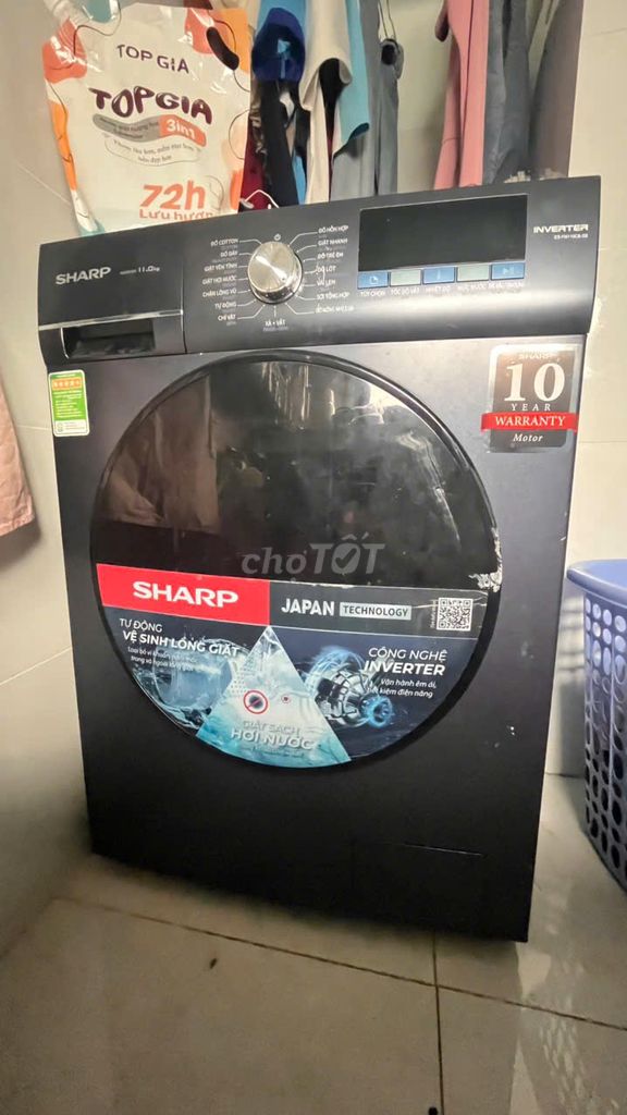 Máy giặt Sharp 11kg Inverter - Còn bảo hành. Mua bán Máy giặt tại Huyện Bình Chánh Tp Hồ Chí Minh được đăng bởi Ngô Đức Lương hình 1