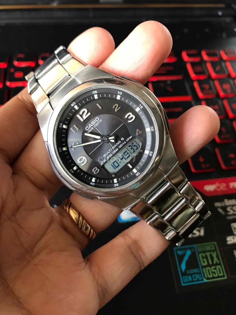 đồng hồ nam Casio dây thép pin solar