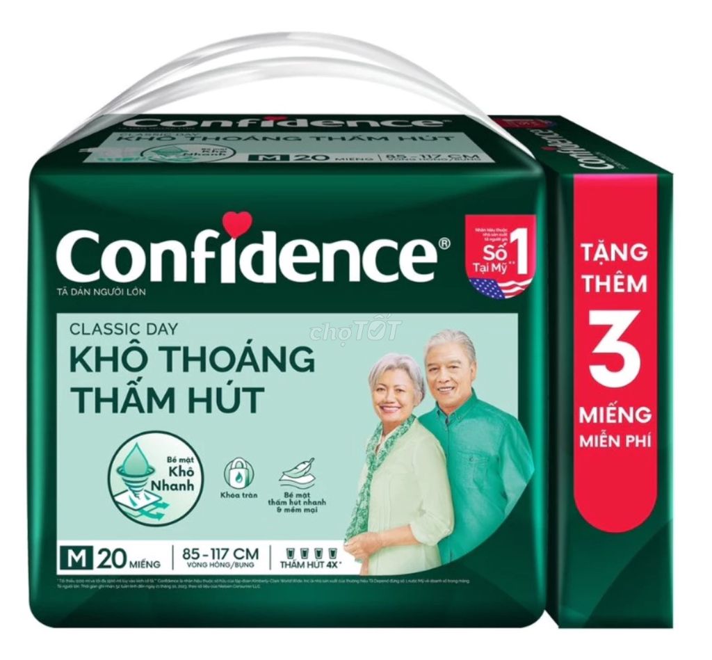 Tã dán người già CONFIDENCE size M, L 23 MIẾNG