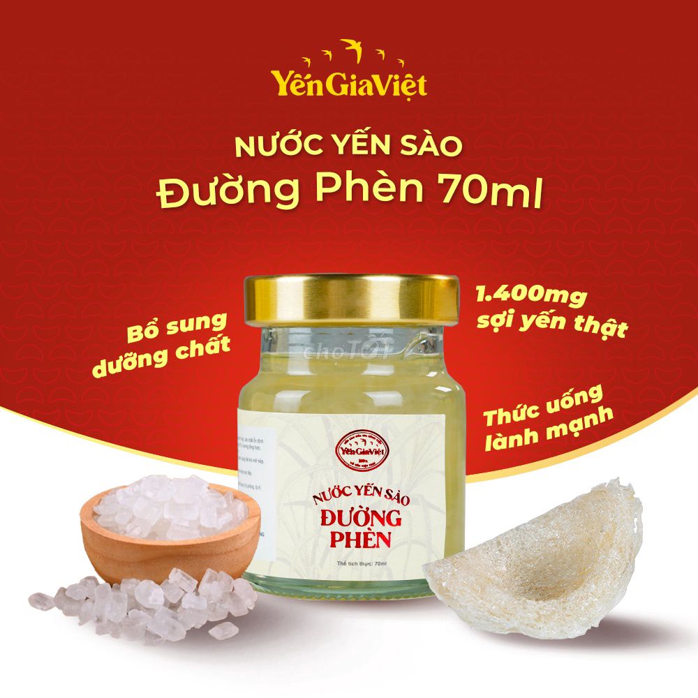 Nước yến sào Đường phèn Yến Gia Việt 70ml. Mua bán Đồ ăn, thực phẩm và các loại khác tại Quận Kiến An Hải Phòng được đăng bởi Yến Gia Việt hình 1