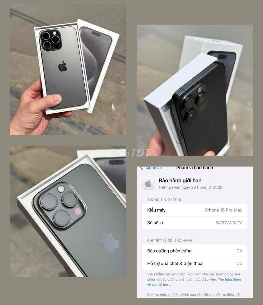 iPhone 15 Pro Max 512GB Đen FULLBOX NEW APPLE 2025. Mua bán Điện thoại tại Quận Thanh Xuân Hà Nội được đăng bởi Nguyễn Huy Dũng hình 1