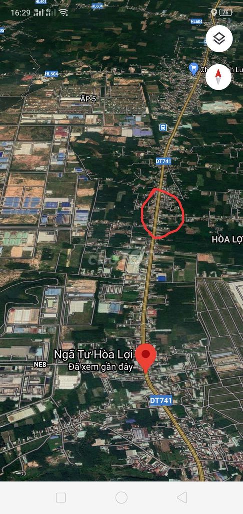 Đất Ngay Ngã Tư hòa lợi, gần chợ nhật huy,UBND Đường ĐT 741 Thị xã Bến Cát Bình Dương