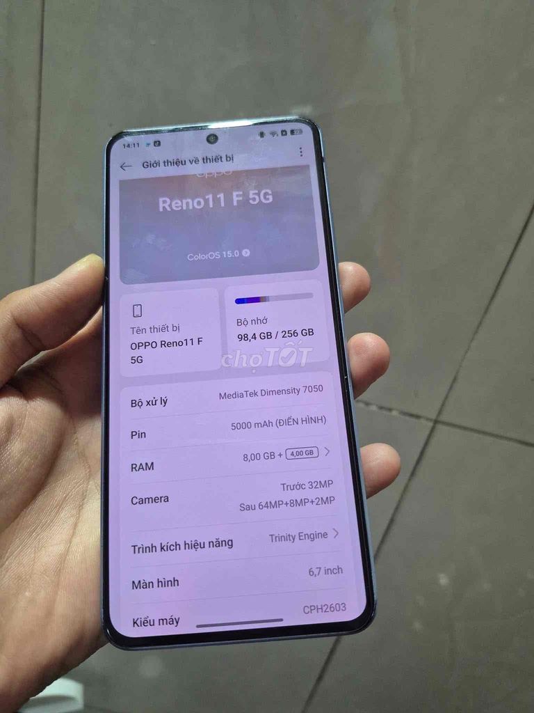 Oppo Reno 11F 5G 256GB Xanh. Mua bán Điện thoại tại Huyện Tuyên Hóa Quảng Bình được đăng bởi Tùng Lương hình 1