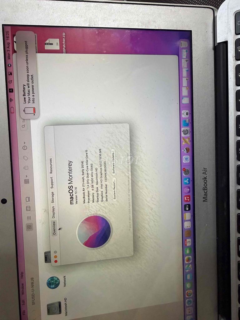 Apple MacBook Air 11 inch i5 2014 SSD 128GB Bạc. Mua bán Laptop tại Quận 5 Tp Hồ Chí Minh được đăng bởi MN9999 hình 1