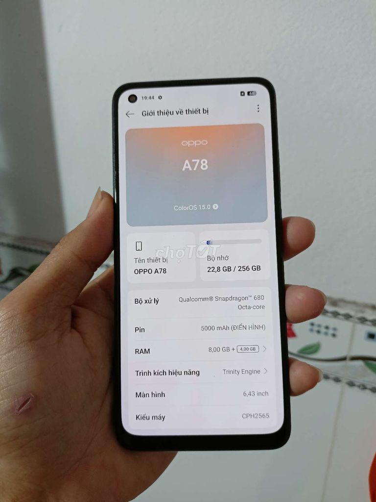 OPPO A78 ram 8/258gb zin đẹp 99%. Mua bán Điện thoại tại Quận Bình Thuỷ Cần Thơ được đăng bởi CH Thuan Mobile hình 1
