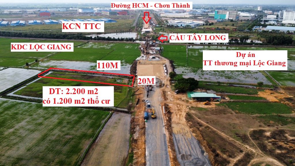 Mặt tiền đường HCM cách kcn TTC 500m, huyện Đức Hòa...cần bán gấp