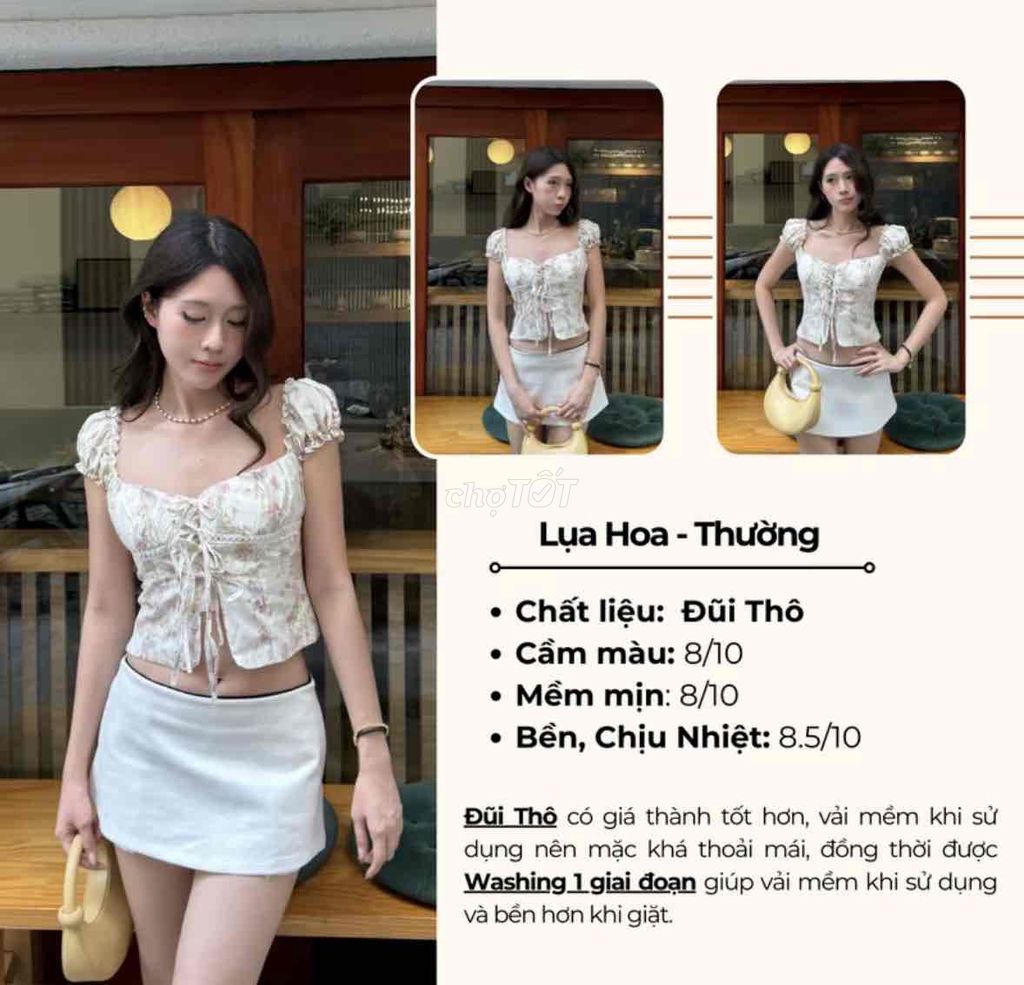 Áo kiểu nữ Đũi Thô Trắng họa tiết. Mua bán Quần áo tại Huyện Phú Giáo Bình Dương được đăng bởi sun hình 1