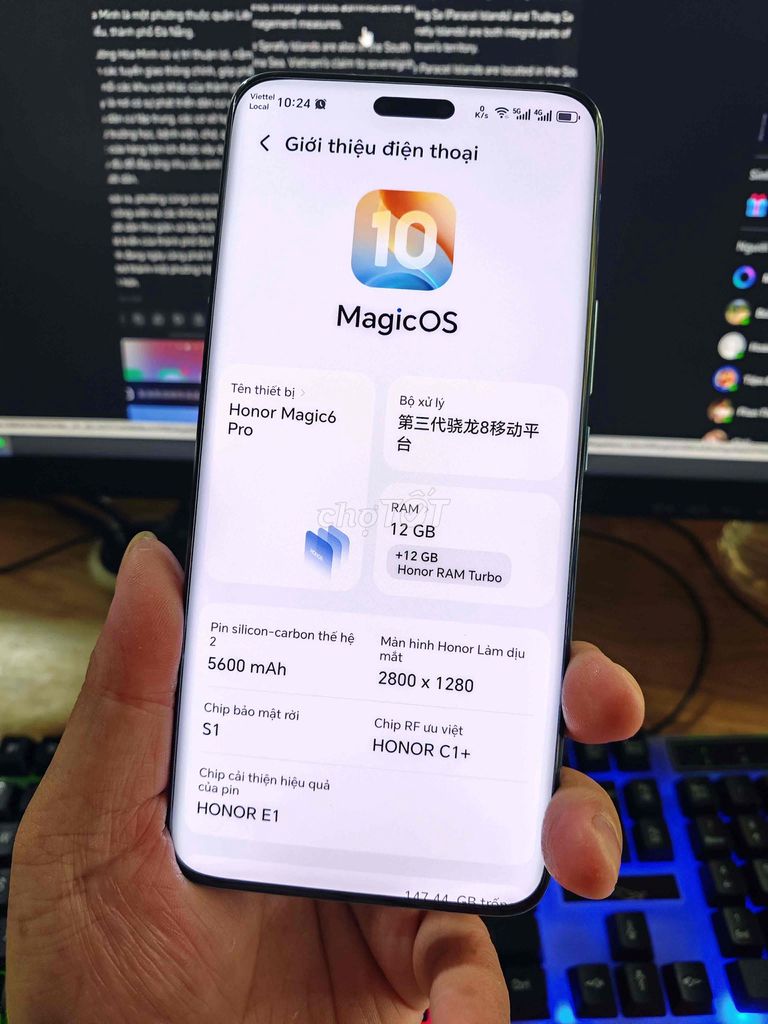 Honor Magic6 Pro 256GB Xám 99%. Mua bán Điện thoại tại Quận 3 Tp Hồ Chí Minh được đăng bởi Linh Đan hình 1