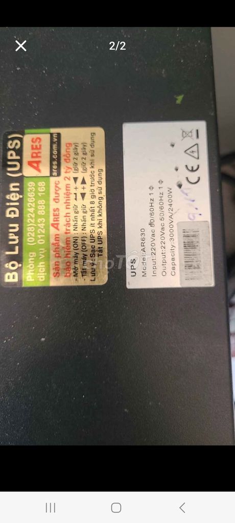 Bộ lưu điện UPS Ares AR 630 Đen. Mua bán Đồ chuyên dụng, Giống nuôi trồng tại Thành phố Long Khánh Đồng Nai được đăng bởi Trần Thuận hình 1