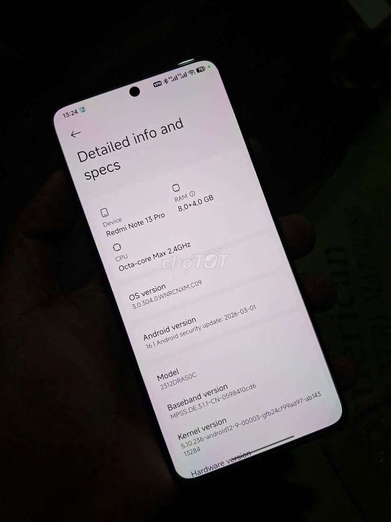 Giao Lưu.Xiaomi Redmi Note 13 Pro 8GB/128GB Đen 5G. Mua bán Điện thoại tại Quận Gò Vấp Tp Hồ Chí Minh được đăng bởi lệ phi vũ hình 1
