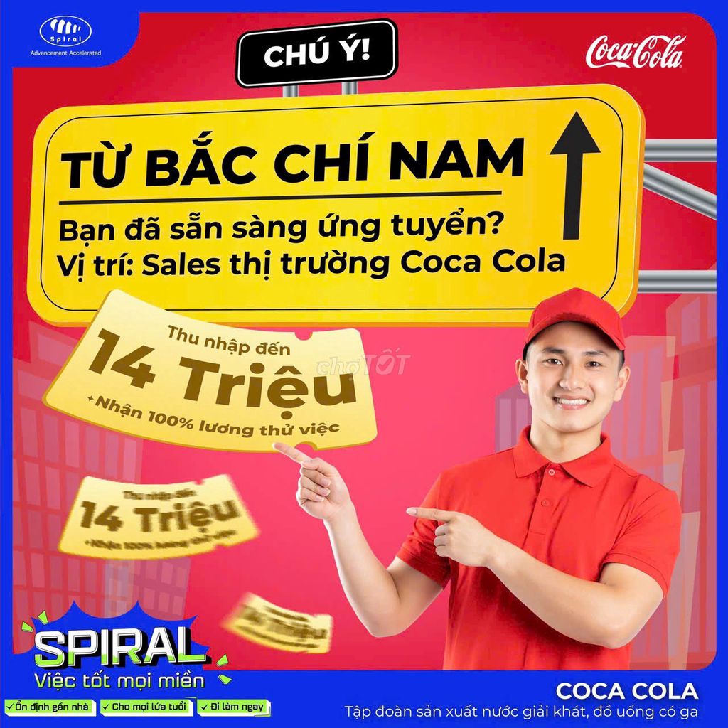 Tuyển dụng nhân viên tiếp thị CTY Coca - Cola