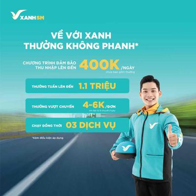 Tuyển 100 Tài Xế Xe Máy Điện-20tr/tháng-Q.Gò Vấp. Việc làm tại Quận Gò Vấp Tp Hồ Chí Minh được đăng bởi Xanh SM hình 1