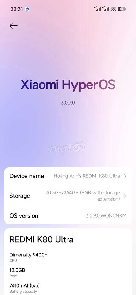Xiaomi Redmi K80 Ultra 256GB Like New. Mua bán Điện thoại tại Quận Hai Bà Trưng Hà Nội được đăng bởi Nguyễn Hoàng Anh hình 1