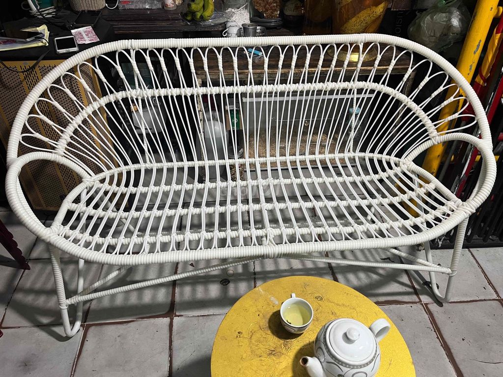 Ghế sofa mây trắng có đệm ngồi. Mua bán Bàn ghế tại Quận Phú Nhuận Tp Hồ Chí Minh được đăng bởi Trần Yến hình 1