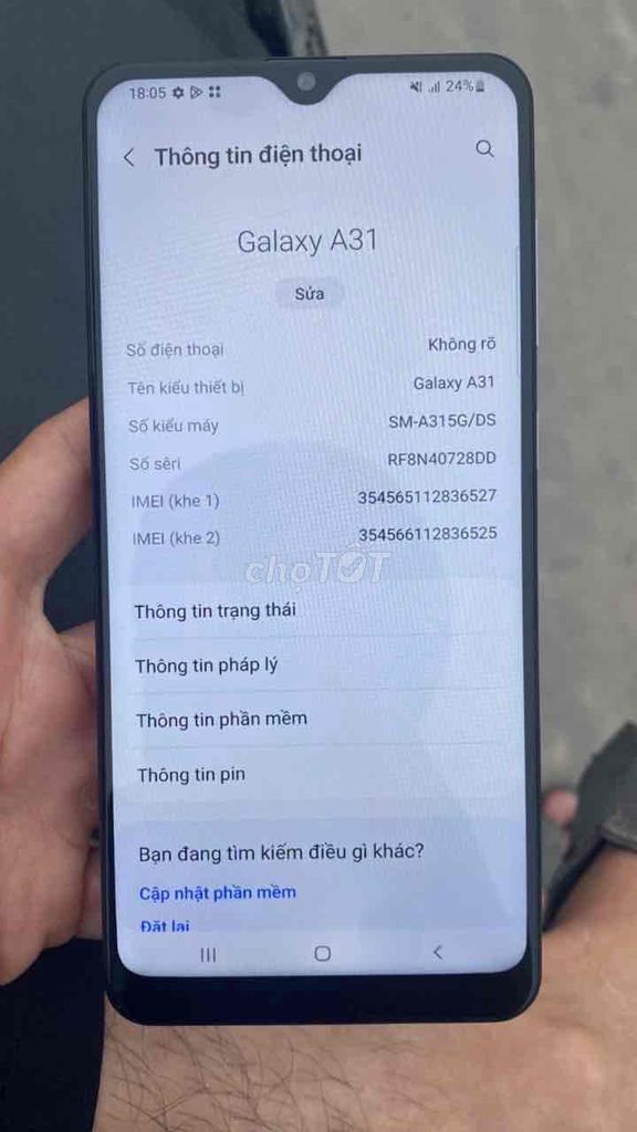 Samsung A31 128GB Trắng. Mua bán Điện thoại tại Huyện Thuỷ Nguyên Hải Phòng được đăng bởi Alo Shiip Grap hình 1