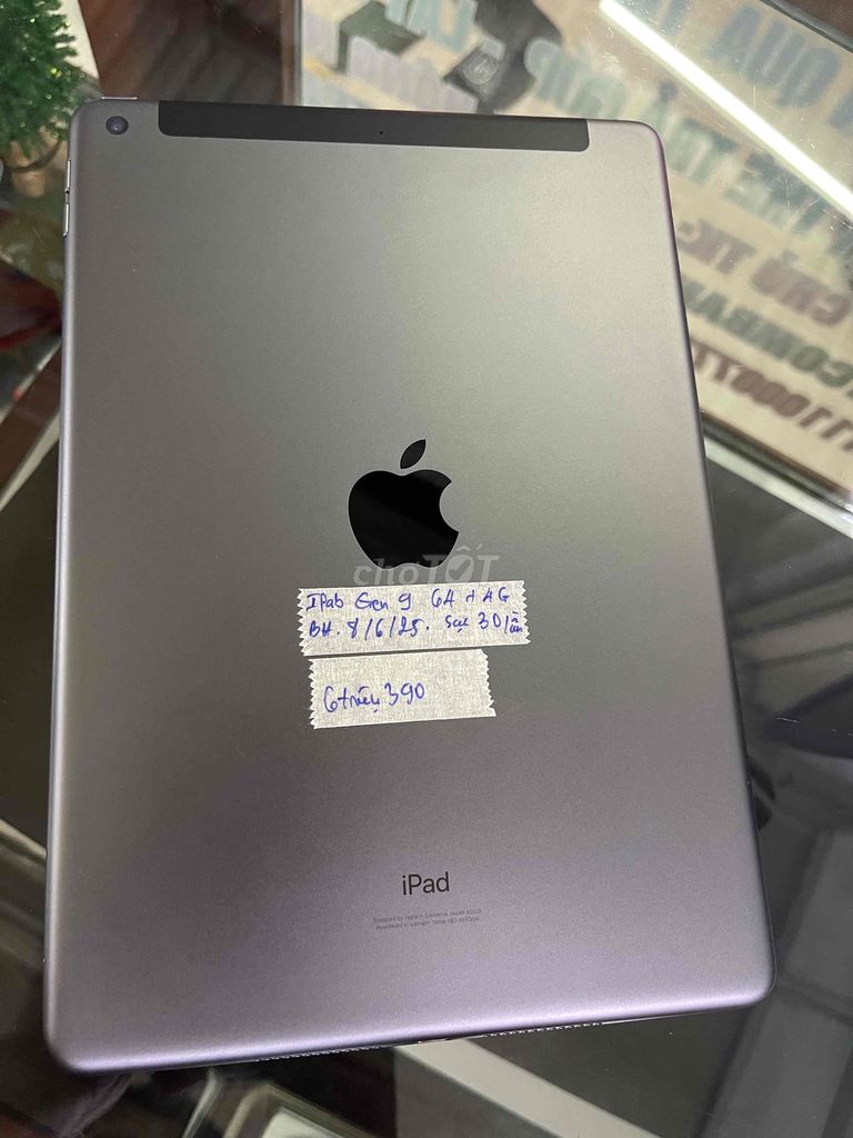 Ipad Gen 9 64G + 4G Zin Cứng BH 8/6/25