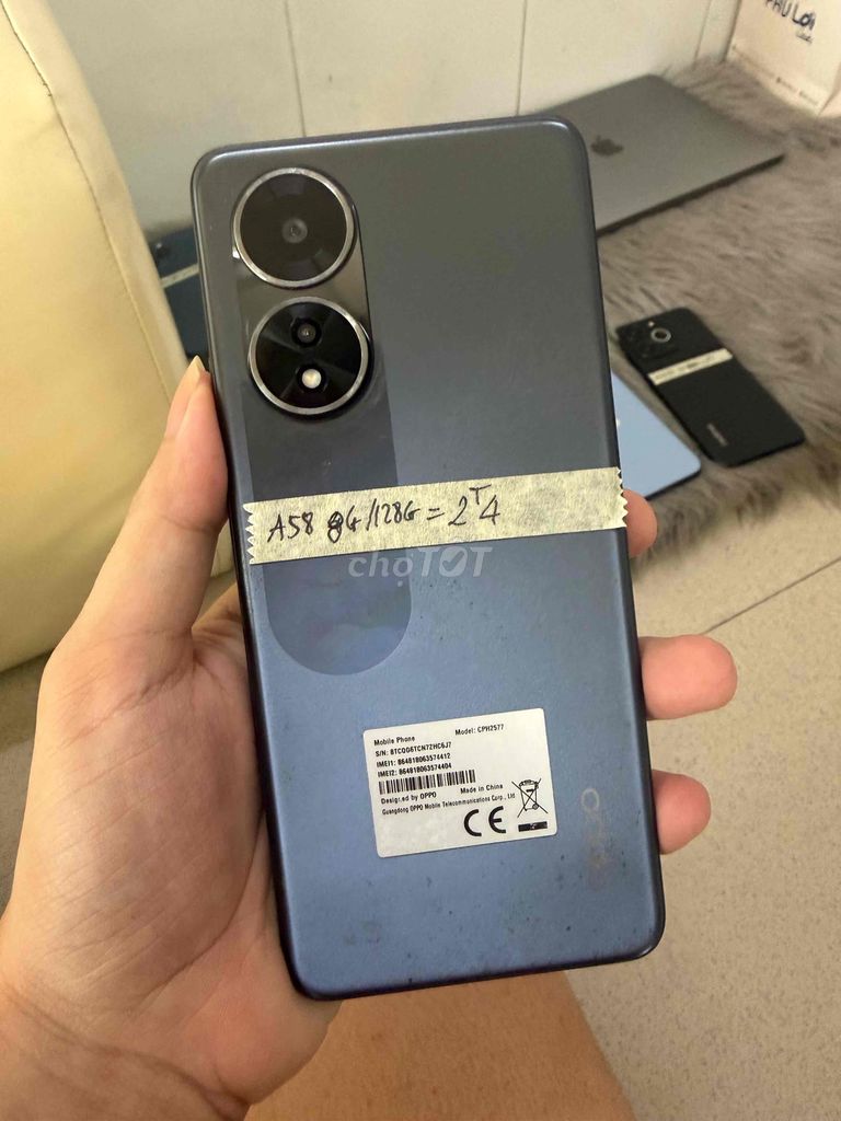 Oppo A58 8GB/128GB Xám. Mua bán Điện thoại tại Quận Ninh Kiều Cần Thơ được đăng bởi Apple Phú Lợi hình 1