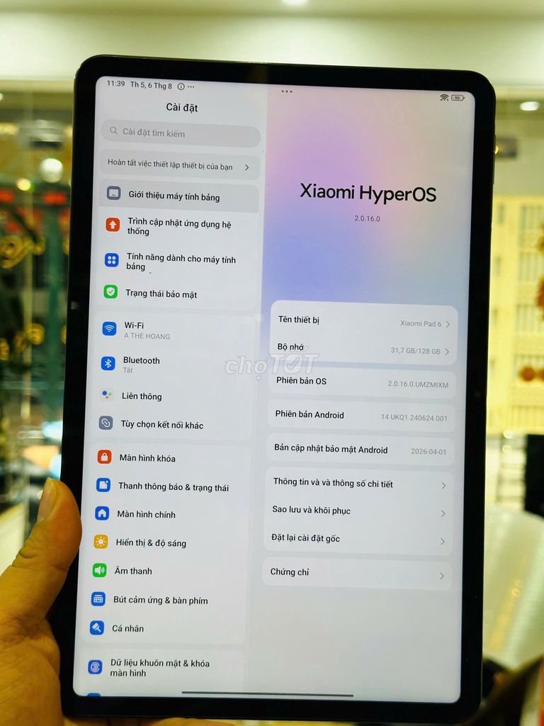 Xiaomi Pad 6 8GB/128GB Xám. Mua bán Máy tính bảng tại Quận Đống Đa Hà Nội được đăng bởi Bảo Táo Store hình 1
