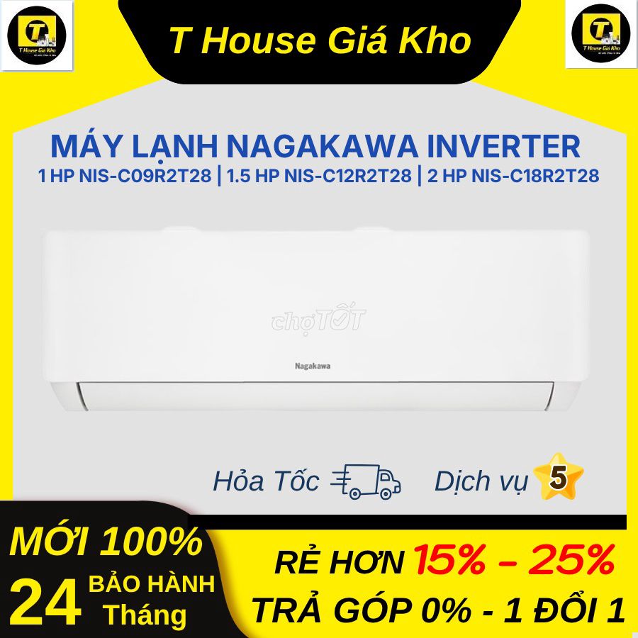 Máy Lạnh Nagakawa Inverter 1 / 1.5 / 2HP Mới 100%. Mua bán Máy lạnh, điều hoà tại Quận Bình Thạnh Tp Hồ Chí Minh được đăng bởi T HOUSE GIÁ KHO hình 1