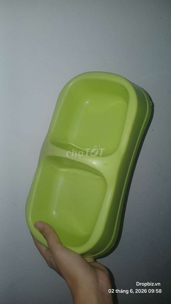 Bát ăn đôi nhựa xanh lá cho chó mèo chống lật đổ. Mua bán Phụ kiện, Thức ăn, Dịch vụ tại Thành phố Buôn Ma Thuột Đắk Lắk được đăng bởi Trần Thị Tâm Anh hình 1