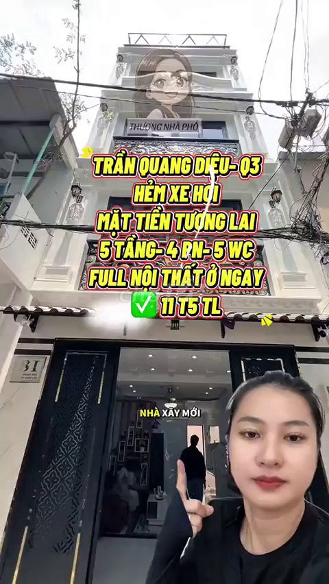 Bán nhà hẻm ô tô Quận 3, 5 tầng mới, 11.5 tỷ