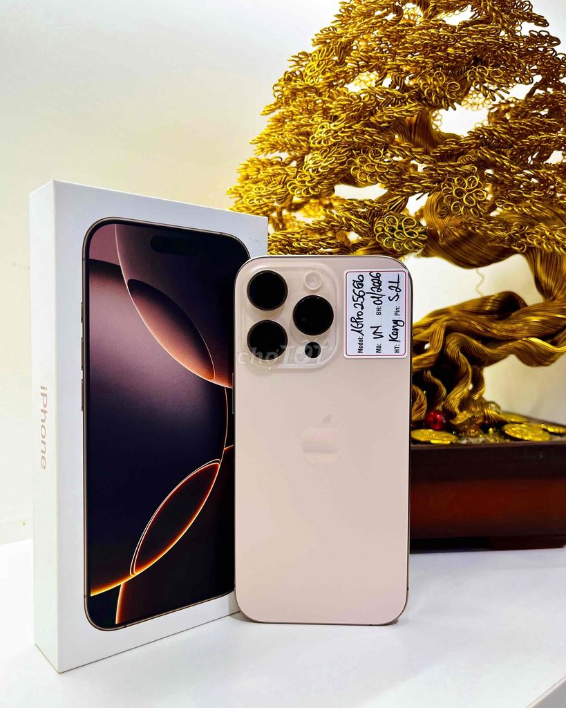 iphone 16pro256gb Gold Vn sạc 2lần bh 2/2026