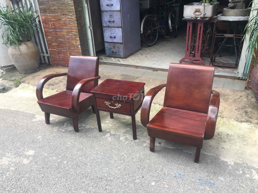 2 ghế salon thùng xưa + tủ tab