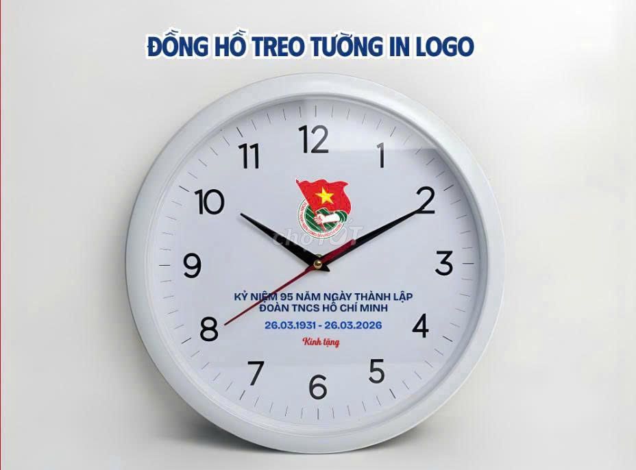 Đồng hồ treo tường in logo. Mua bán Nội thất, đồ gia dụng khác tại Thành phố Vinh Nghệ An được đăng bởi Quà Tặng Thiên Việt hình 1