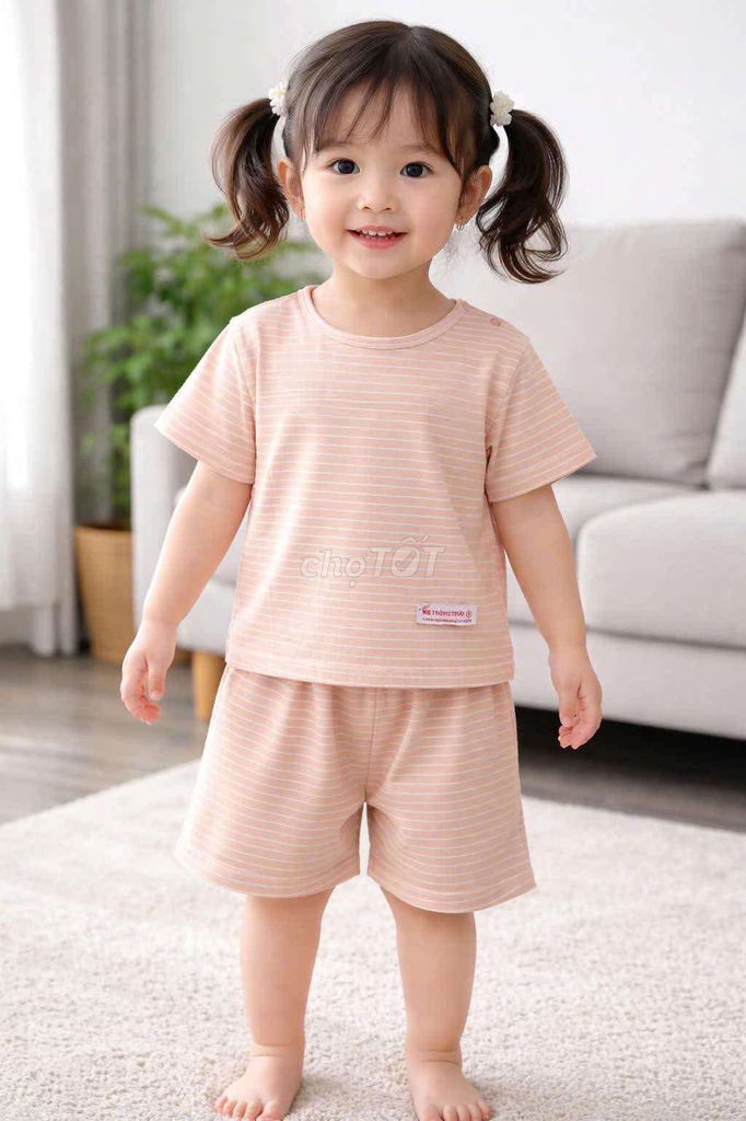 Bộ quần áo bé gái Cotton Hồng kẻ sọc. Mua bán Mẹ và bé tại Huyện Thanh Trì Hà Nội được đăng bởi Thúy hình 1