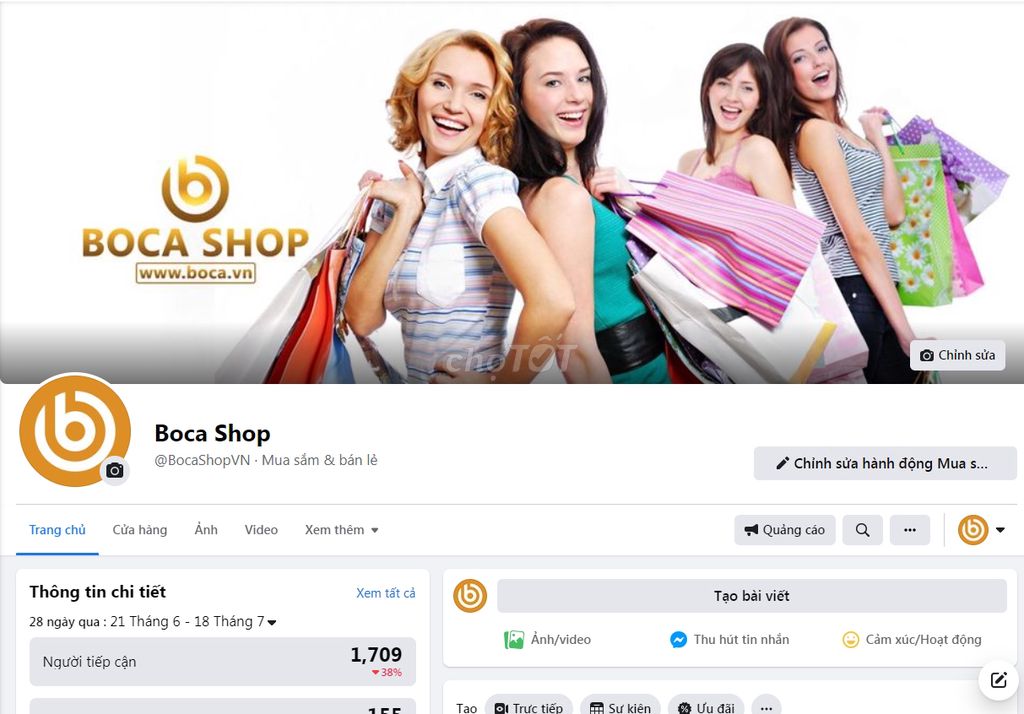 Chuyển nhượng Web bán hàng online Boca (chấm) vn