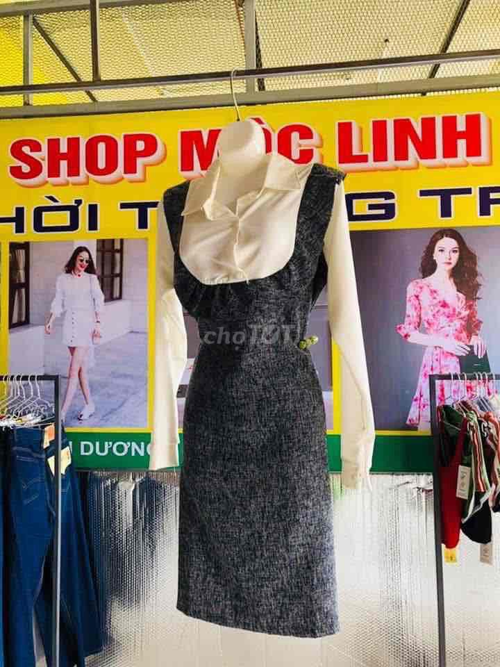 Đầm nữ Vải tweed Đen trắng Thanh lịch. Mua bán Quần áo tại Thị xã Điện Bàn Quảng Nam được đăng bởi Mộc Linh hình 1