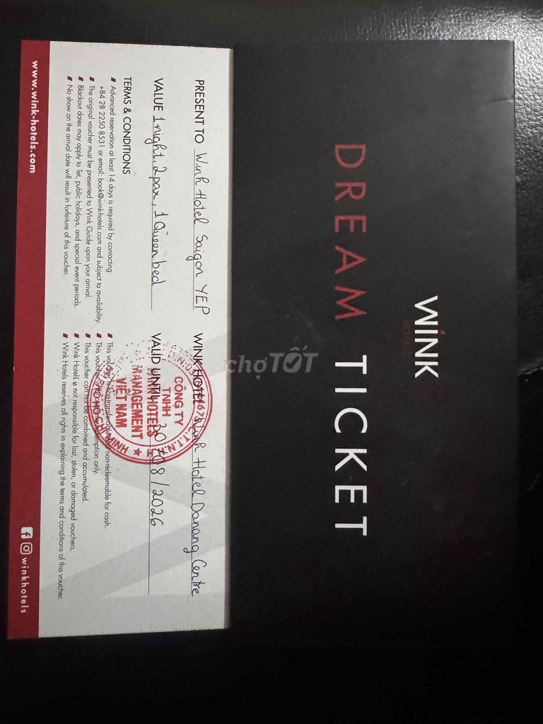 Voucher khách sạn Wink Hotels Dream Ticket. Du lịch tại Quận 4 Tp Hồ Chí Minh được đăng bởi Le phuc hau hình 1