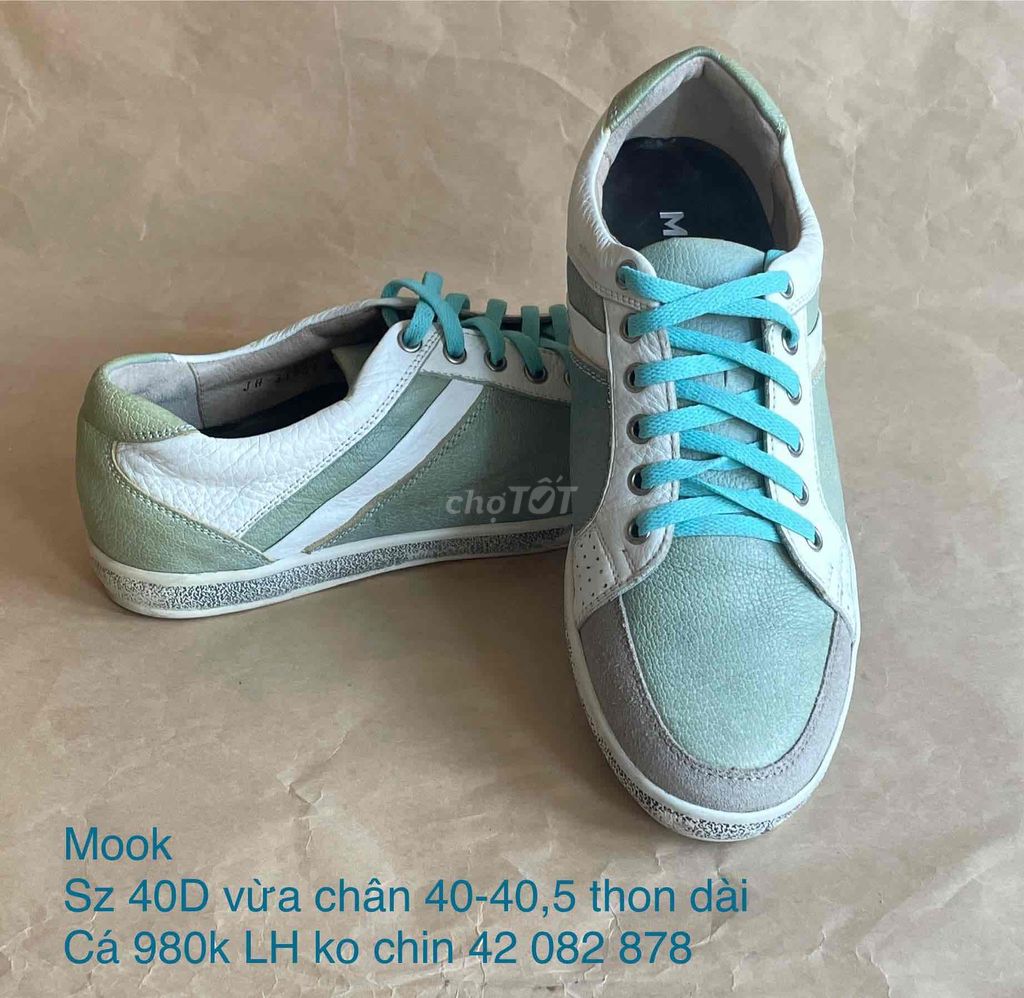 Giầy sneaker Mook size 40 tone xanh Mint