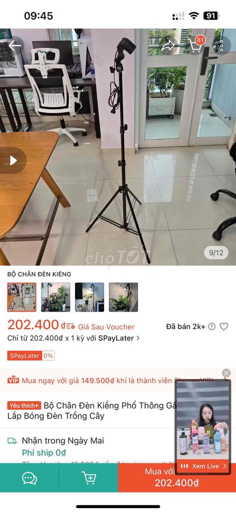 PASS | Chân đèn gấp gọn trồng cây. Mua bán Đèn tại Quận 5 Tp Hồ Chí Minh được đăng bởi Ngọc Hân hình 1