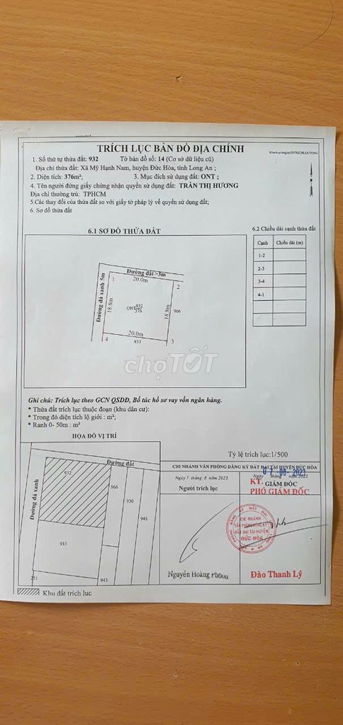 Lô góc hiếm 1/ ngắn HXH  Gò Hưu 19x20 thổ cư 100% giá hạ chỉ 3,95 tỷ