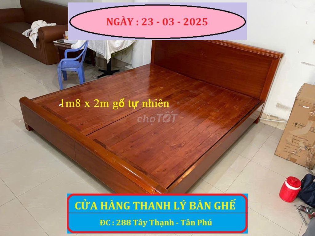 XÃ KHO GIƯỜNG NGỦ 1M8 $ GIƯỜNG GỔ TỰ NHIÊN 1M8