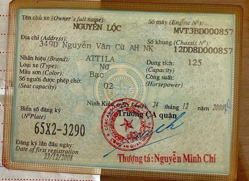 Bán Attila 2008, BS65, GTĐĐ. Mua bán Xe máy tại Huyện Bình Chánh Tp Hồ Chí Minh được đăng bởi LEE CHONG BO hình 6