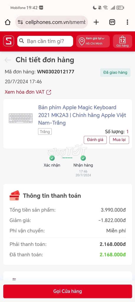 Bàn phím Apple Magic Keyboard

2021 MK2A3