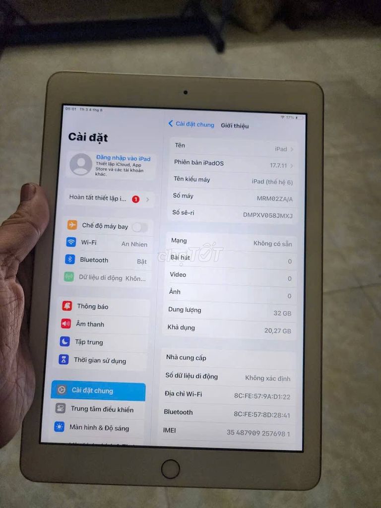 Apple iPad Gen 6 32GB 4G Vàng đồng. Mua bán Máy tính bảng tại Quận Gò Vấp Tp Hồ Chí Minh được đăng bởi Hội Đồ Điện Tử hình 1