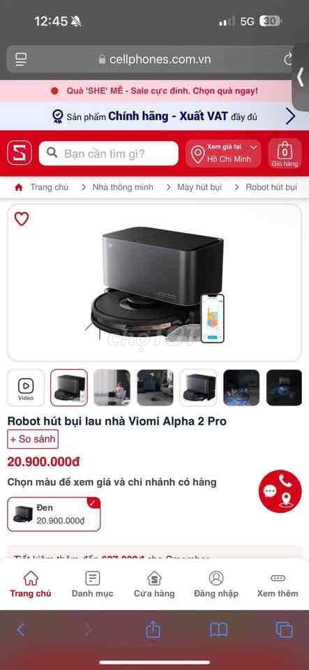 Robot Hút Bụi,Lau Nhà XIAOMI Viomi Alpha 2 Pro, tự. Mua bán Nội thất, đồ gia dụng khác tại Thành phố Đà Lạt Lâm Đồng được đăng bởi Sơn Hoàng hình 1