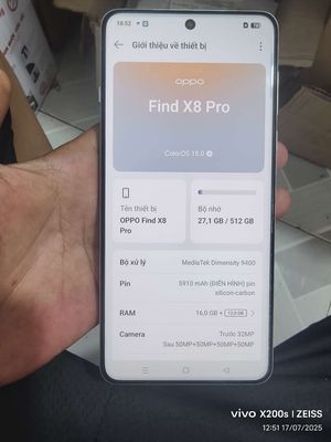 Oppo Find X8 Pro Camera Đỉnh , có nút chụp iphone. Mua bán Điện thoại tại Huyện Châu Thành Bến Tre được đăng bởi Từ Tuấn Bến Tre