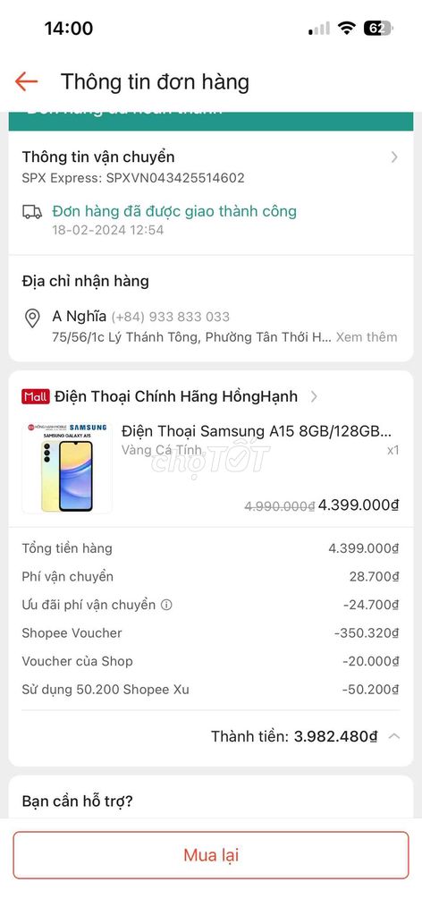 Samsung Galaxy A15 8GB/128GB Vàng. Mua bán Điện thoại tại Quận 11 Tp Hồ Chí Minh được đăng bởi Nghĩa hình 1
