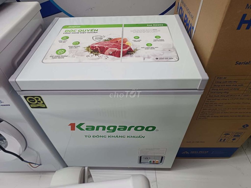 TỦ ĐÔNG KANGAROO 90L TRƯNG BÀY BH 18 THÁNG