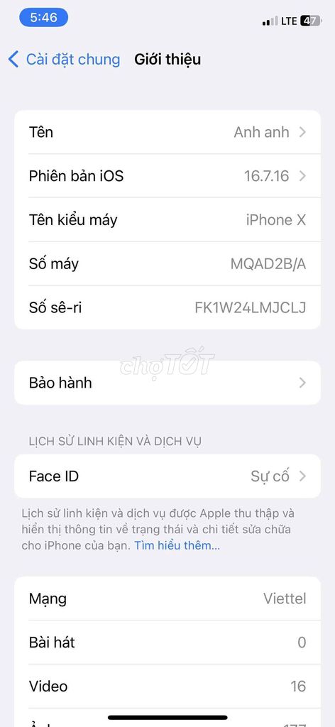 Apple iPhone X mất face còn nguyên zin. Mua bán Điện thoại tại Quận Thanh Xuân Hà Nội được đăng bởi Nguyễn Tuan Anh hình 1